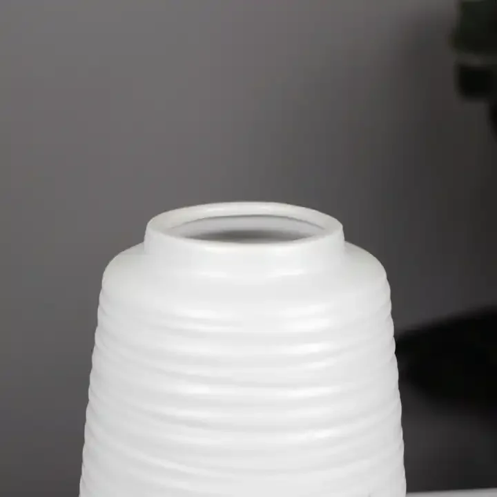 Nordic style  Ceramic Flower Vase Vintage Table Porcelain White Vase for Living Room Indoor Home Decoration