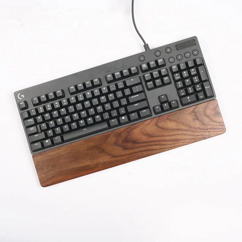 Custtom Creative Solid Wood Black Walnut Mechanical Keyboard Wrist Rest Guard Wooden Computer Hand Rest Solid Wooden Hand Pad