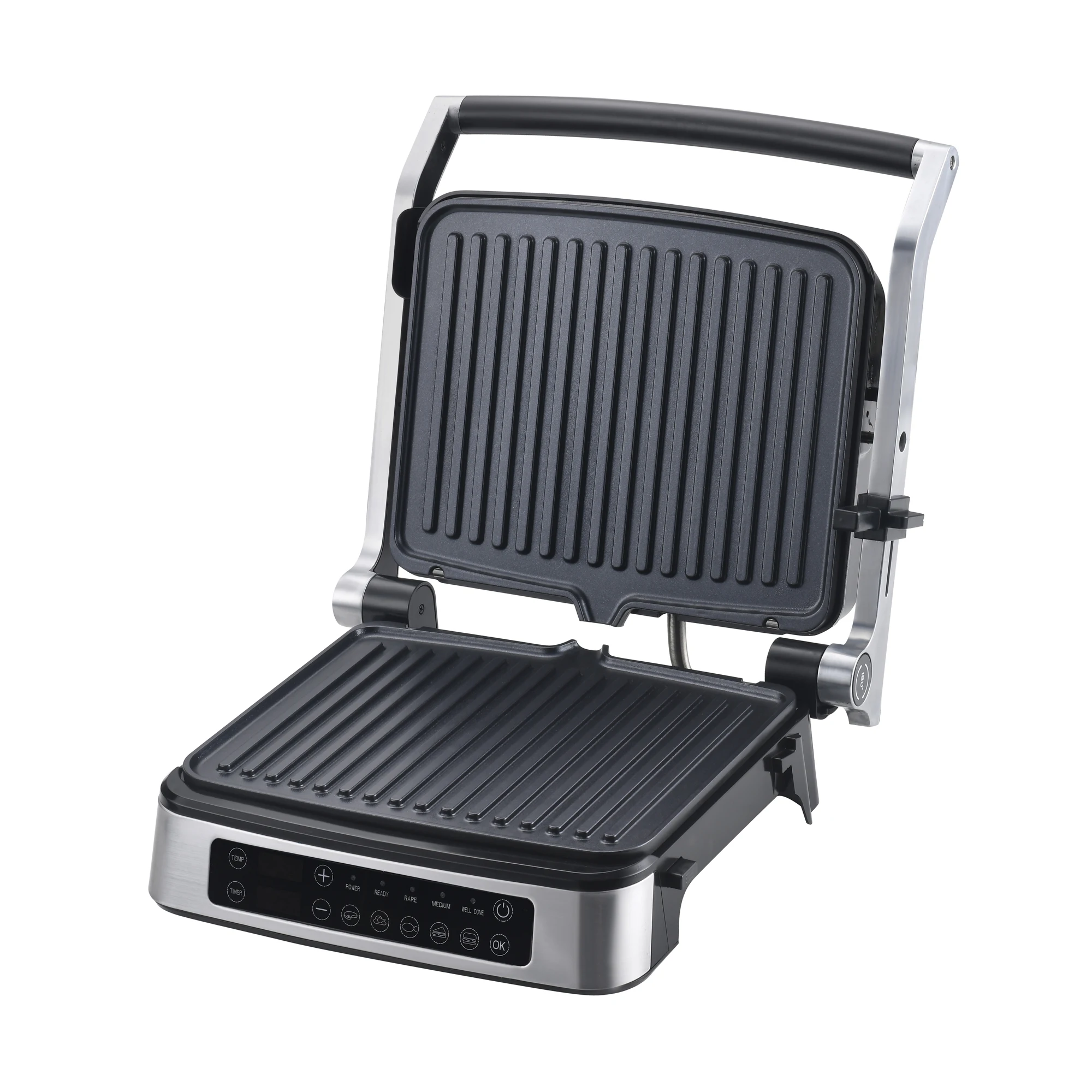 Panini Press Grill Indoor Grill Sandwich Maker With Temperature Setting 4 Slice Large Non-stick Versatile Grill Opens 180 Degree