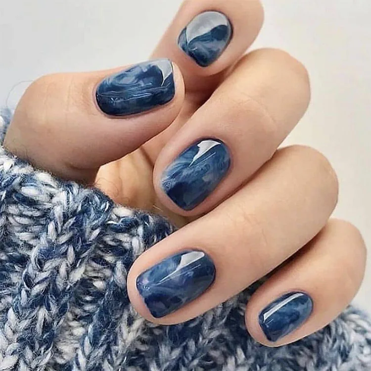 Senboma Custom High quality Gel nials wear-resisting short almond  nails acrylic false nails