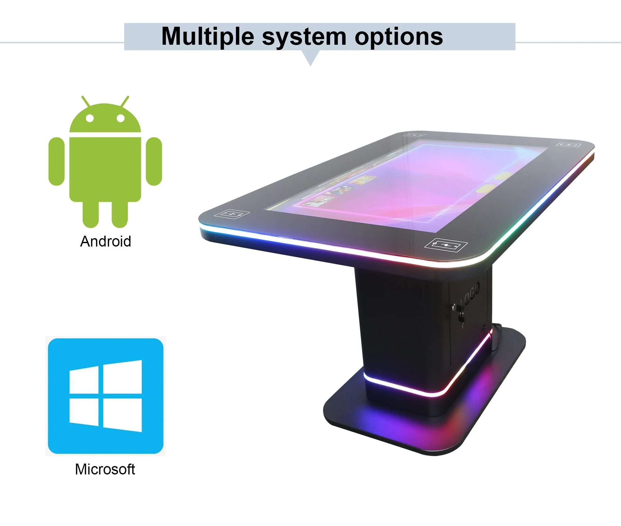 43 inch Multi Touch Waterproof Interactive LCD Screen Coffee Smart Game Table With Touch For Mall Restaurant