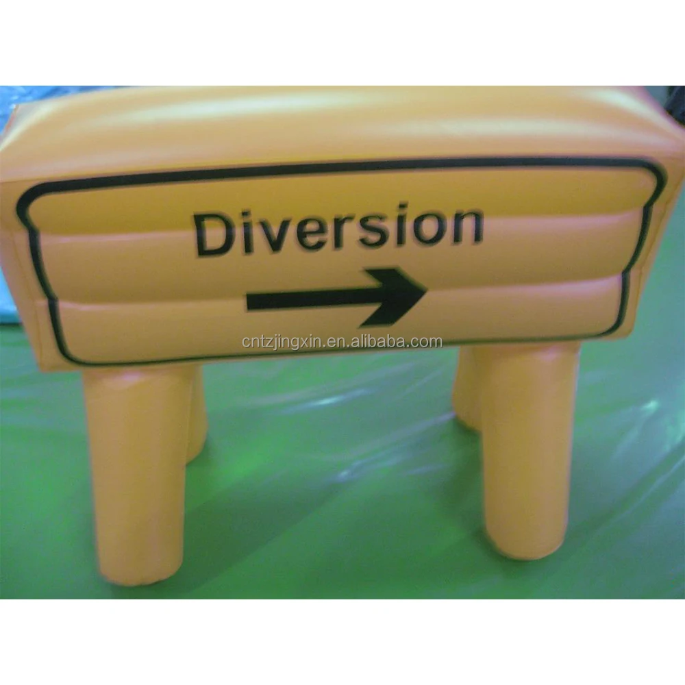 Factory Custom PVC Inflatable Road Signs Barricades Warning Triangles Blow Printed Road Signs Parties Events Game Props New