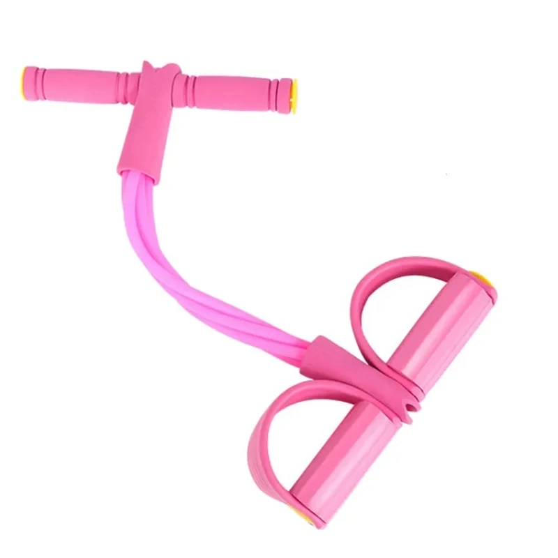 MKAS Custom Exercise 4 Tube Latex Resistance Bands Pedal Exerciser Fitness Elastic Sit Up Pull Rope
