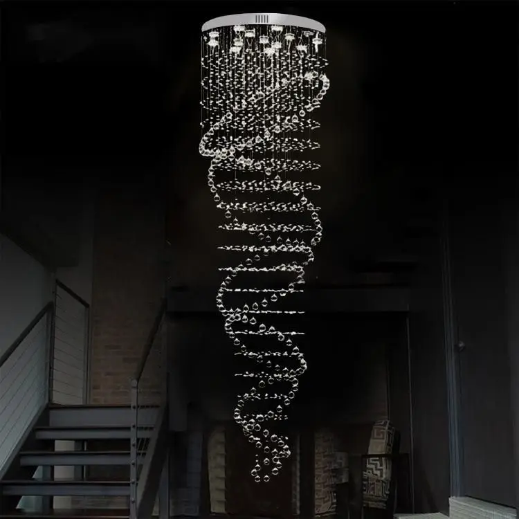 Staircase Crystal Chandelier Lighting Double Spiral Crystal Ceiling Lamp Living Room Bedroom Hanging chandelier