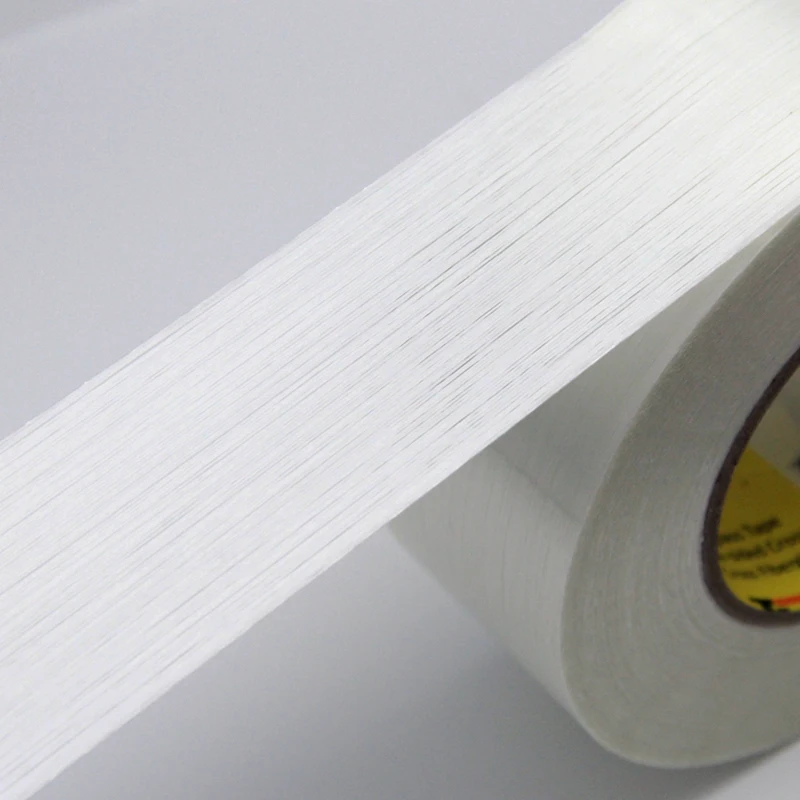 Printed Synthetic Rubber NO Residue Yellow Single Side Mono Filament Tape For WIre Bundling