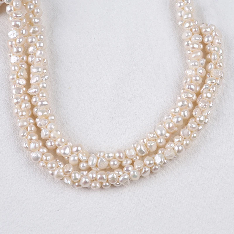 6-8mm White Baroque Freshwater Pearls Beads Strand Wholesale For Jewelry Making