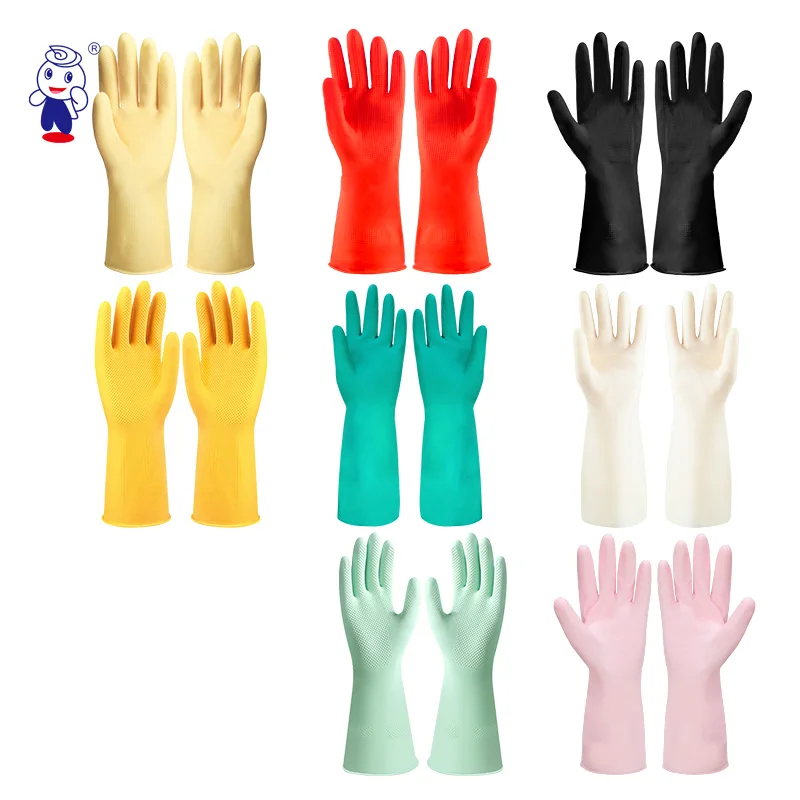 latex household gloves with latex for kitchen cleaning laundry rubber nitrile gloves