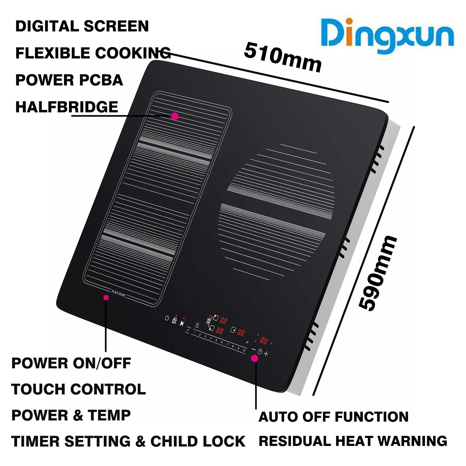 Auto off built-in induction cookers multi-function induction stove portable three head heater kitchen appliances electric stove