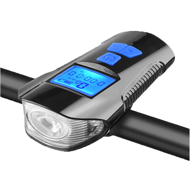 3-in-1 LED Bike Lamp Front Light ABS Material Bicycle Light with Waterproof Battery Bike Horn Light for Cycling