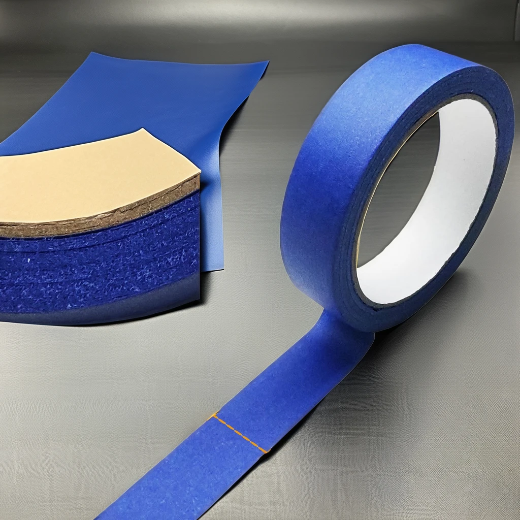 14 Days UV Resistance High Adhesive Rubber Crepe Blue Painters Masking Tape No Residue for Automotive Painting
