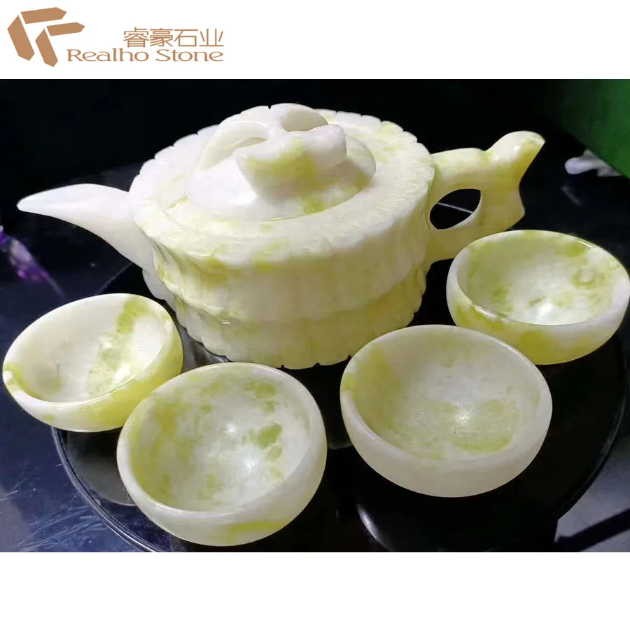 Hot Sell Cheap Lantian Jade Wine Pot With 4 Cups Tea Sets Drinkware