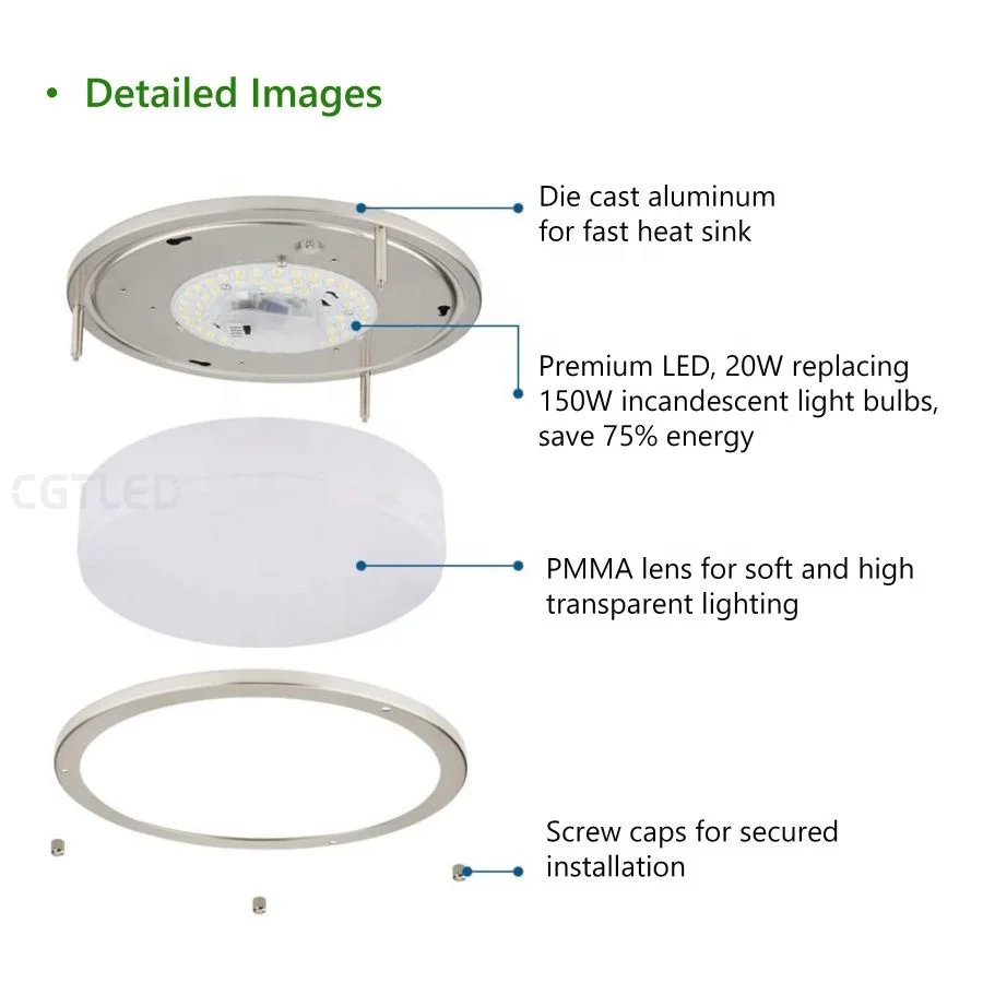 Living Room Kitchen Ceiling Light Oil Rubbed Bronze Finish 12inch 15W 18W 24W Double Ring Led Flush Mount Ceiling Light