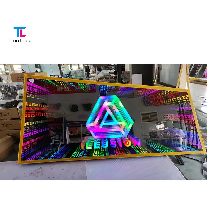 Eye Catching High Sense LED Electronic Sign 3D Led Logo Letters Infinity Mirror Neon Sign Custom For Bar Club