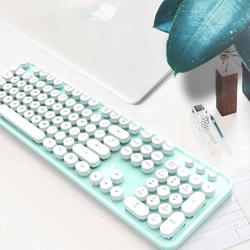 Luxury Cute Design Keyboard Mouse Set USB 2.4Ghz Wireless Mouse Wireless Keyboard Combo