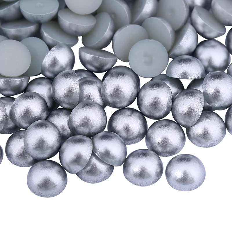 Meiyin Meilin Flat Back Pearl Pink AB Rhinestone Applique Half Round Beads Flatback loose pearls jewelry Decoration