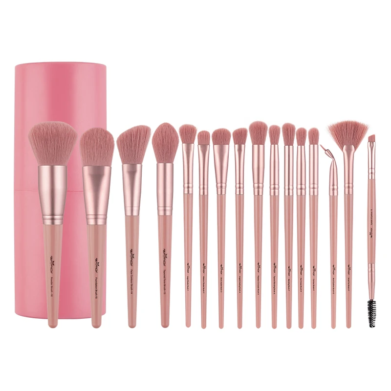 ANMOR 16Pcs Makeup Brushes Eyeshadow Foundation Powder Custom logo Cosmetic Makeup Brush Set