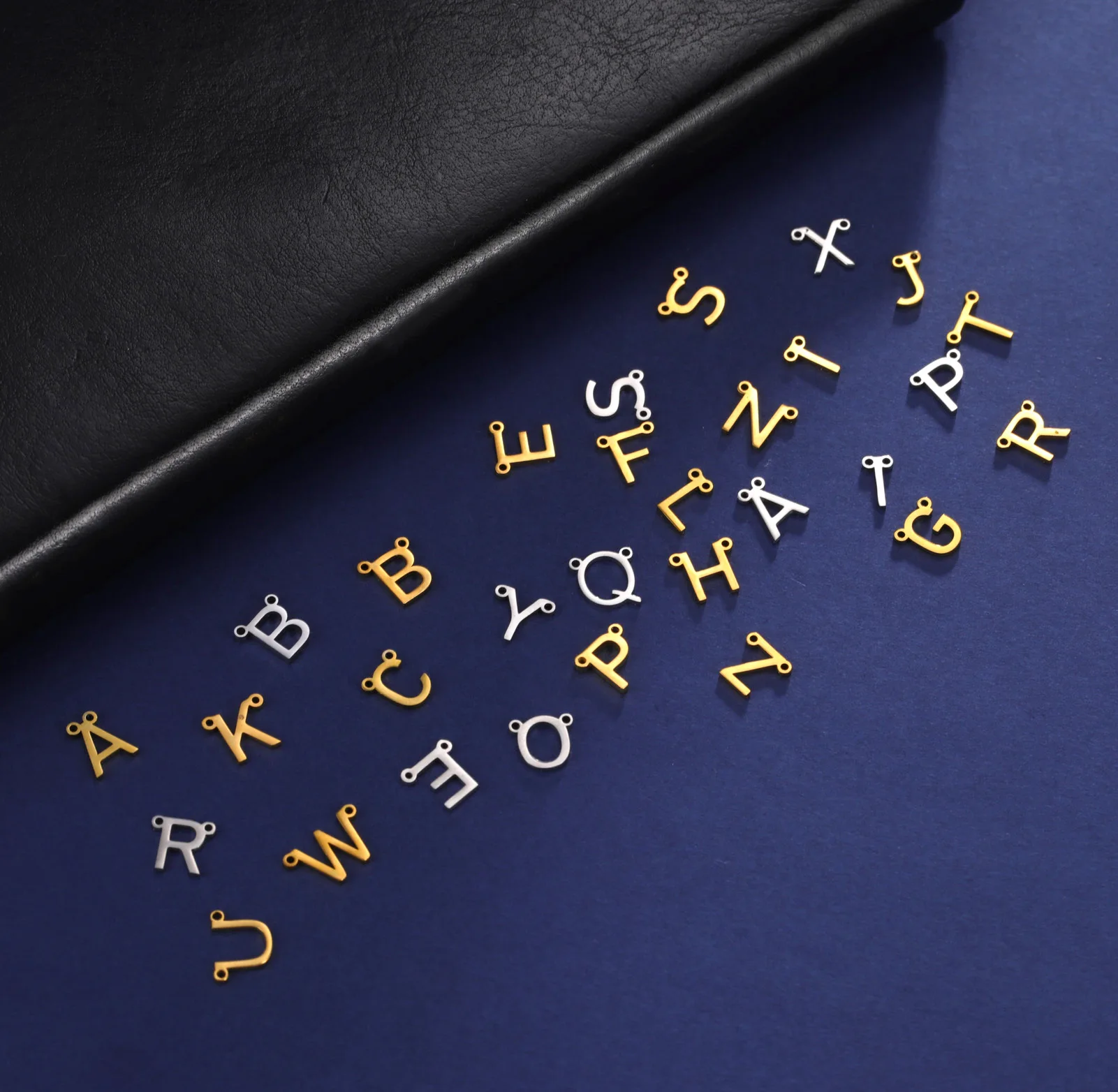 DIY Custom Name Necklace Ting Letter Charms Gold and Stainless Steel 8mm