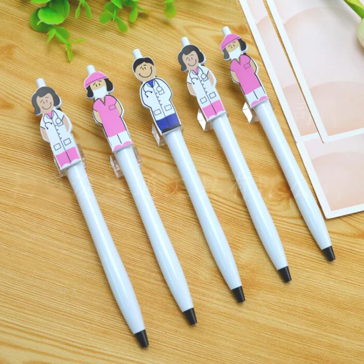 NP-007 Прямая продажа с фабрики под заказ принтом медсестры шариковой ручкой изготовленным на логосом Белый Ручка черный перо Шариковая