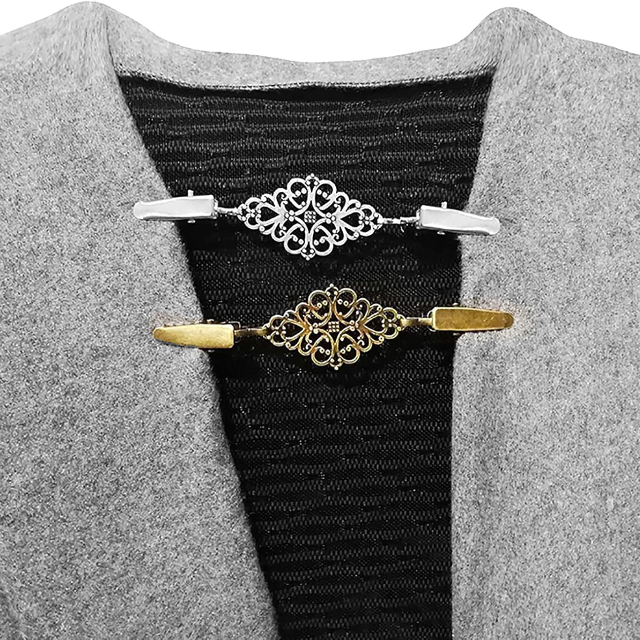 HZO-24078 Women Cardigan Sweater Blouse Pin Shawl Brooch Flower Clips Shirt Collar Retro Duck Clip Scarf Clasps