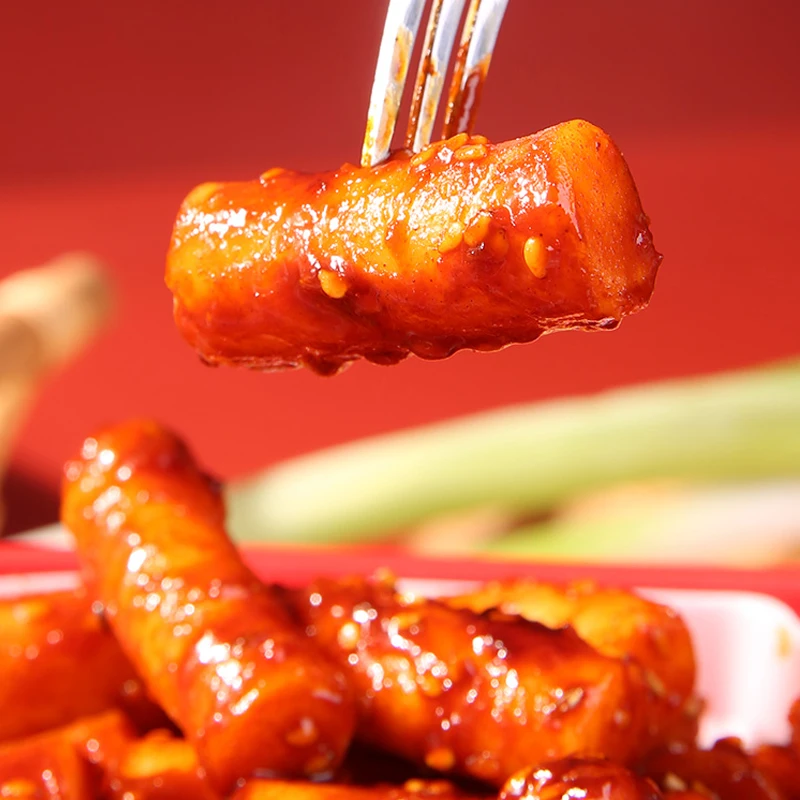 275g 16 Spicy snacks Slices Instant exotic snacks Hot Pot Portable Lazy Self cooked Korean Spicy Fried New Year Cake Tteokbokki