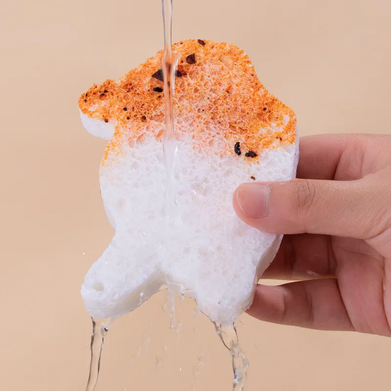 2023 New Wholesale High Density Wood Pulp Lovely Dish Washing Cleaning Natural Cellulose Scrub Sponge