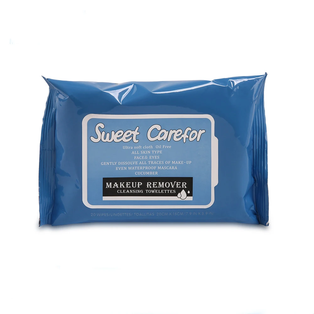Factory direct sell low price custom Adult sensitive eye and face oil free wipe | make up remover towelettes