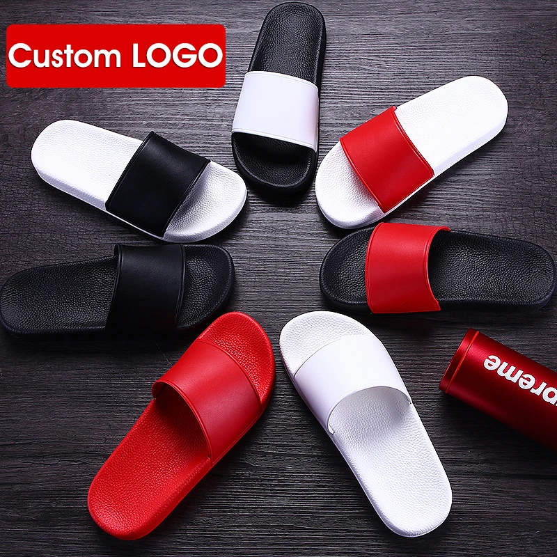 OEM Custom Black Slides Footwear Sandal PVC,Custom Logo Slippers Men Plain Blank Slide Sandal,Slippers Custom Logo Slide Sandal