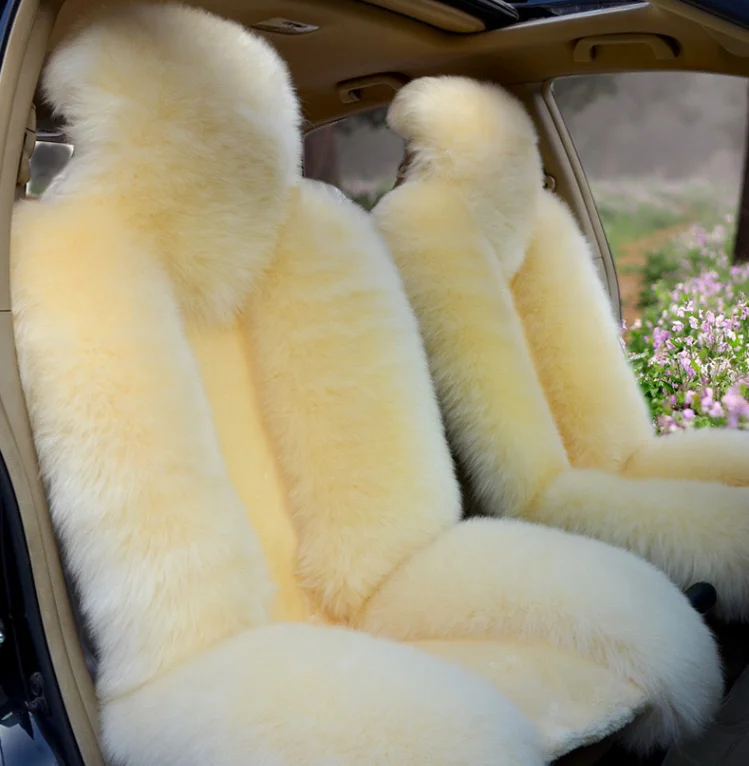 Mongolia Sheep skin car seat cushion long hair High weight Sheep skin  animal fur car  seat  cover
