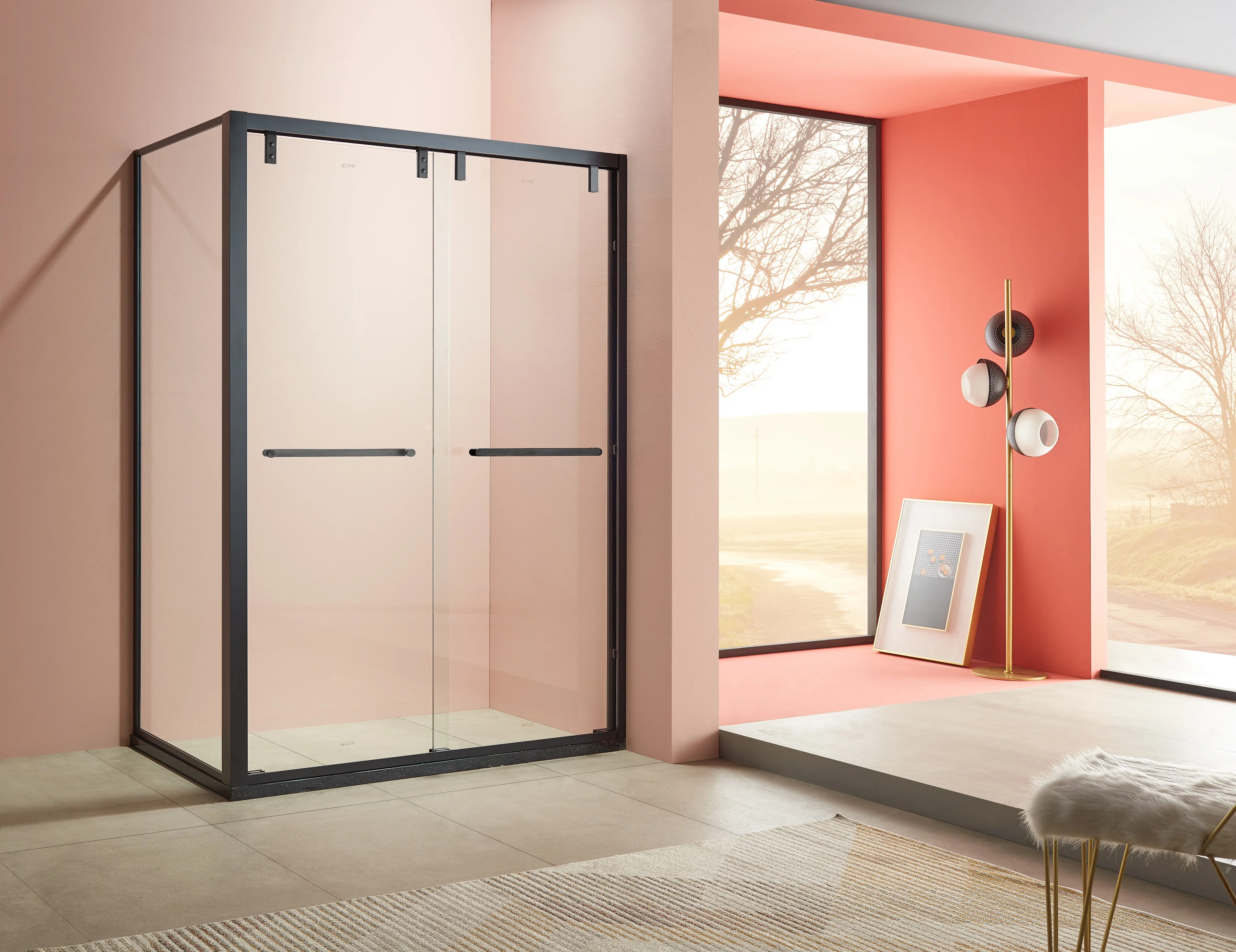 Durable and strong stainless steel frame tempered glass sliding shower room