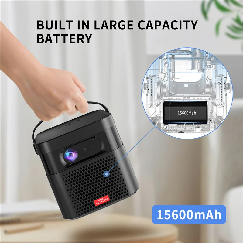 Rechargeable Battery Multi-Interactive 2+32GB 300 ANSI High Brightness Portable WIFI Projector 4K 3D HD Projector