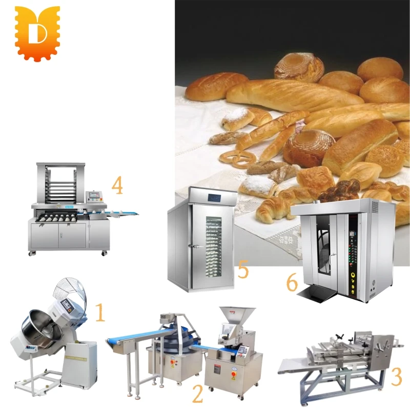 Hot Selling Complete Automatic Bread Production Line Bakery Dough Mixer Dough Divider Baking Equipment Bakery Deck Oven