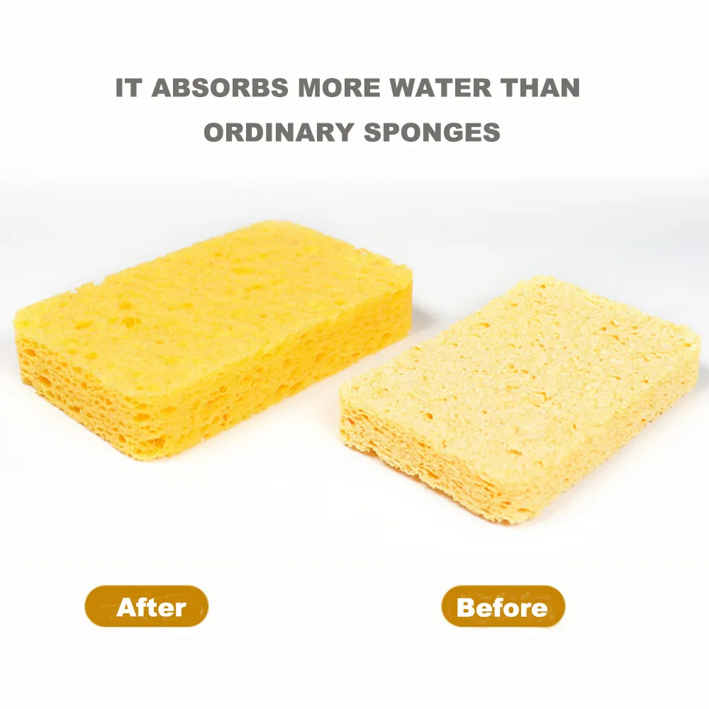Thick Wood Pulp Dishwashing Sponge Cleaning and Absorbent Scouring Pad Kitchen Spoonges Sourcing Pads for Dish Cleaning