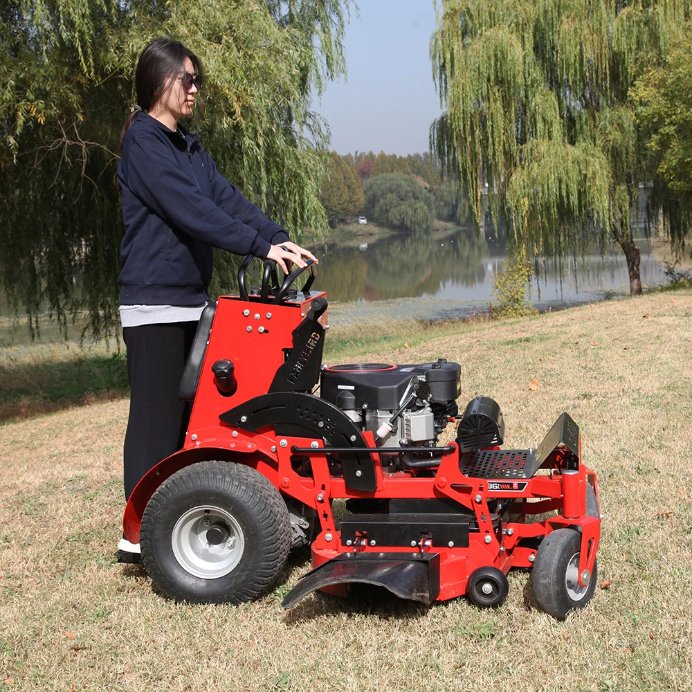 High Efficiency Strong Power Cutting Width 810mm Stand On Lawn Mower