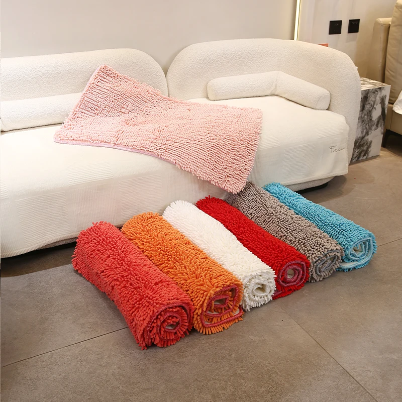 chenille  extra large  luxury soft touch non-slip water absorbent bathroom rug in white bathroom mat kitchen rug carpet home
