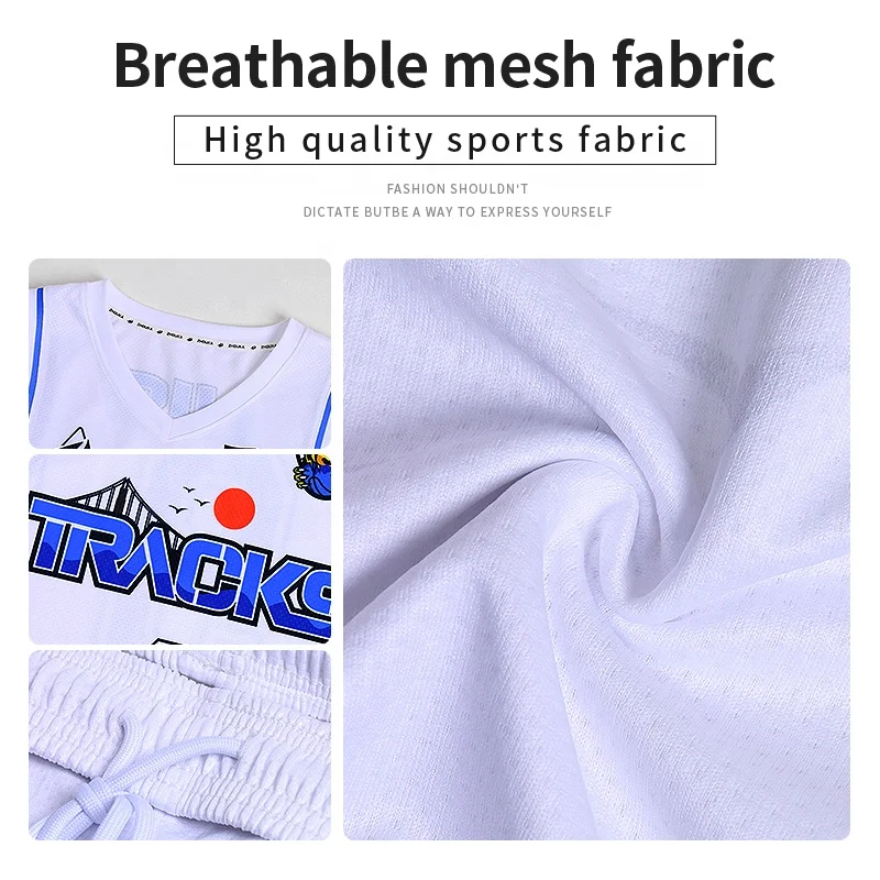 Best Selling Sublimation Basketball Jersey Combination 100% Polyester Fabrics Basketball Uniform Sublimated Printed Tracksuit