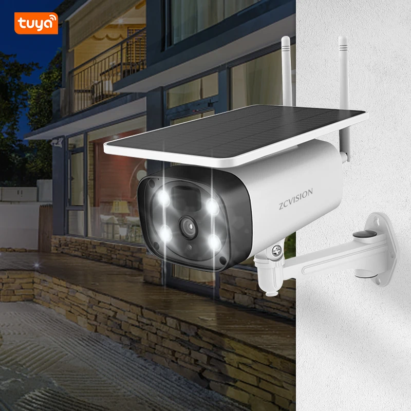 Outdoor Remote mobile phone PIR detection wake up supported Tuya Smart Life APP 4G Wifi Solar Camera