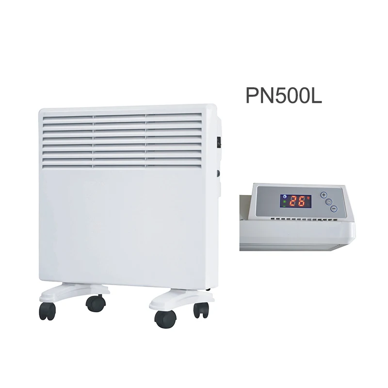 500W aluminum convector heater indoors fan electric heaters with wheels/LED display