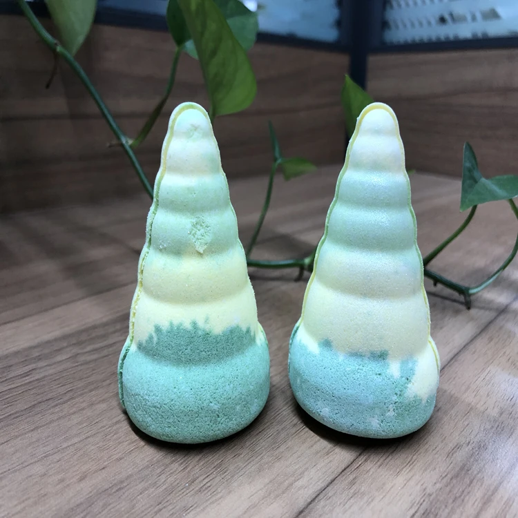 
OEM Customized Natural Colorful Cartoon Horn Bath Fizzies 