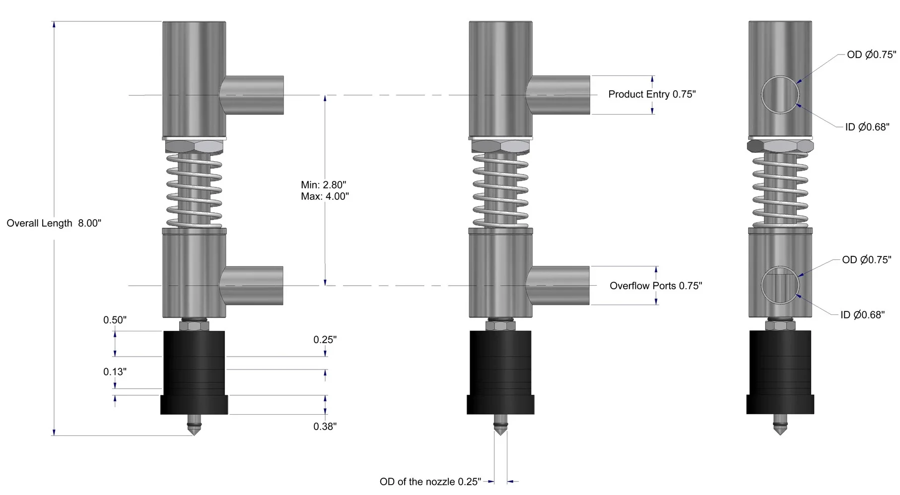 JERRYPACK Custom Filling Head Liquid Filling Nozzle Custom Liquid Filling Nozzle Valve for Liquid Filling Machine