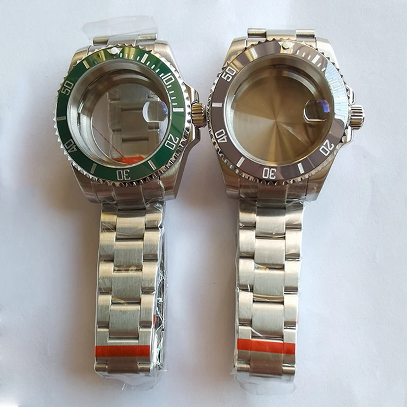 Watch 40mm 316L Stainless Steel Case Ceramic SUB Bezel Mineral Glass bracelet Fits NH35 NH36 2836 Miyota 8215 2813