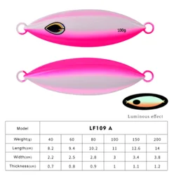 Slow Rocking Iron Plate Lead Fish Bait 40g/60g/80g/100g/150g/200g Fishing Luminous Road Sub-Iron Plate Slow Jigging Metal Road