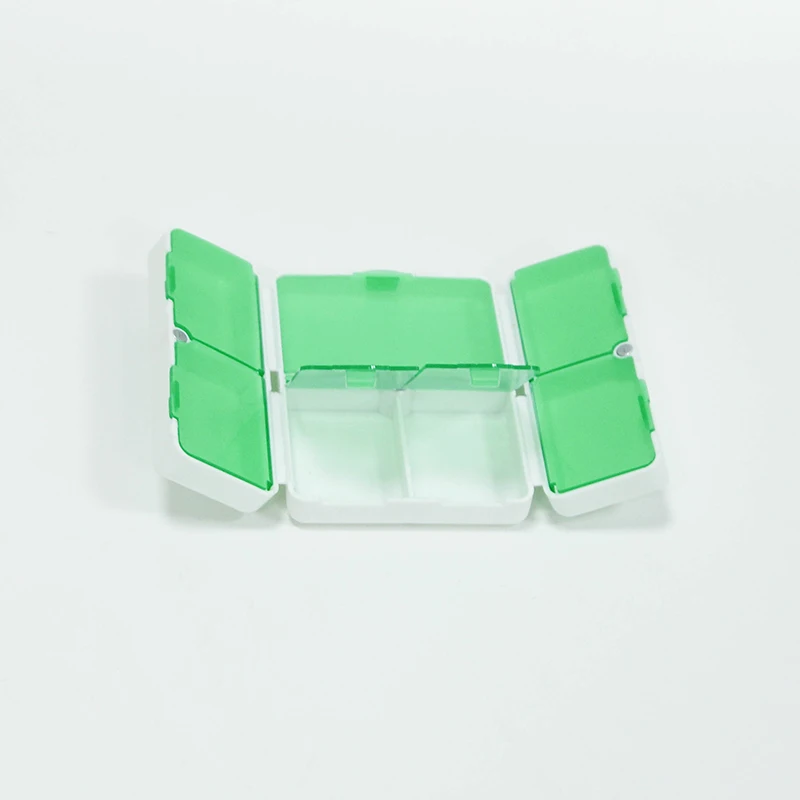Magnetic Foldable Small Pill Organizer Travel Pill Case Box 7 Compartments Pill Box 7 Days A Week Medicine Box