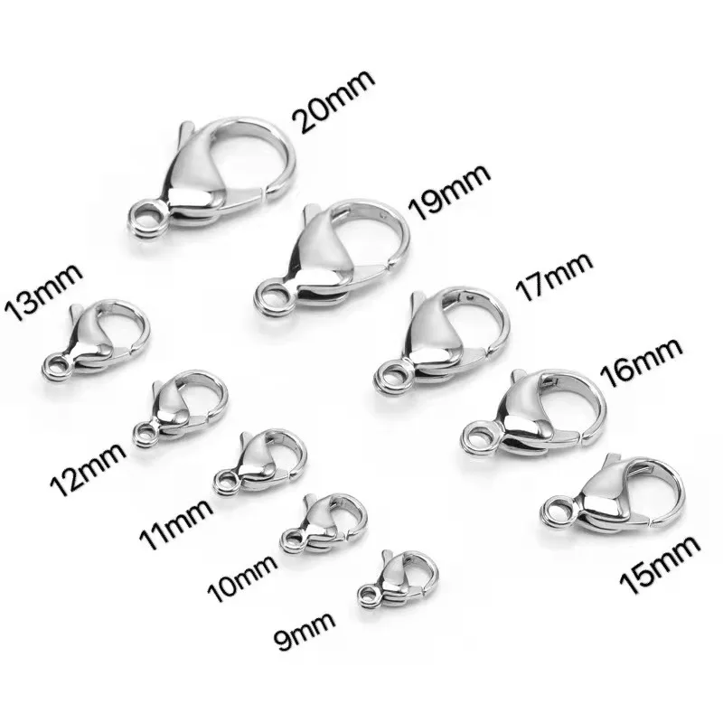 Wholesale Stainless Steel Lobster Clasp 9-33MM DIY Accessories bracelet necklace connection clasp