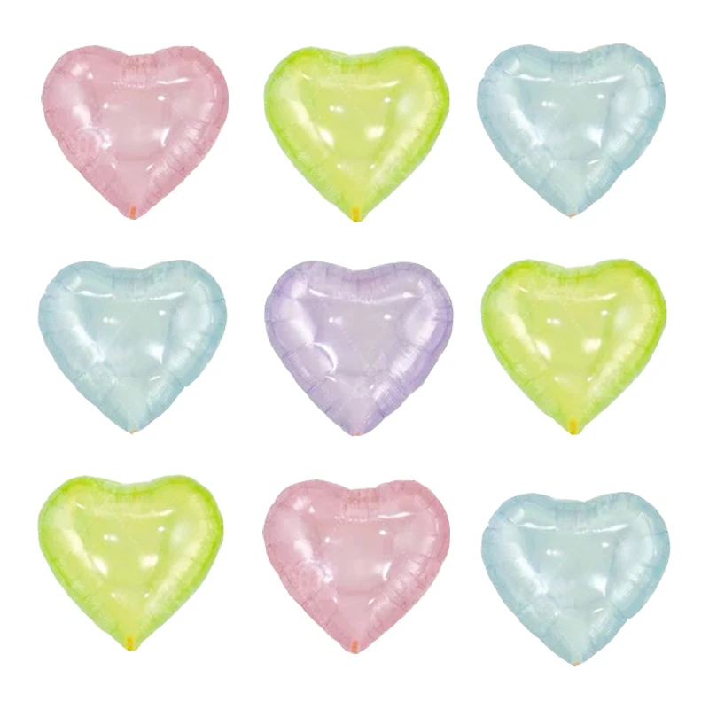 18inch Heart-shaped Jelly Colored Foil Balloon Little Fresh Love Double Sided Balloon Birthday Party Wedding Celebration