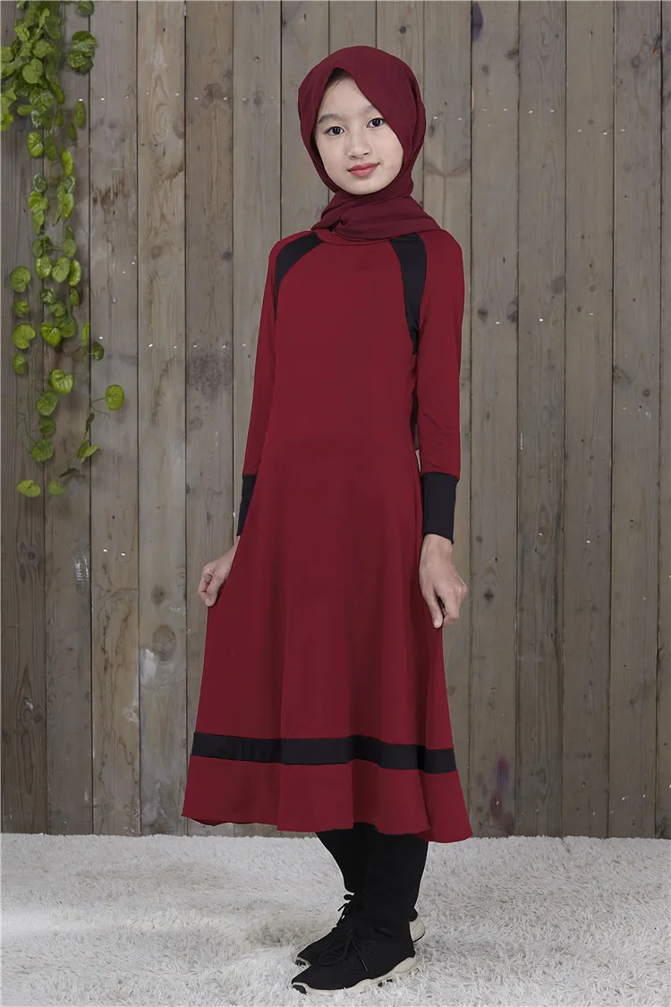 wholesale muslim girls Dress Clothing Arab children Muslim Prayer Clothes kids abayas kaftan YMY118