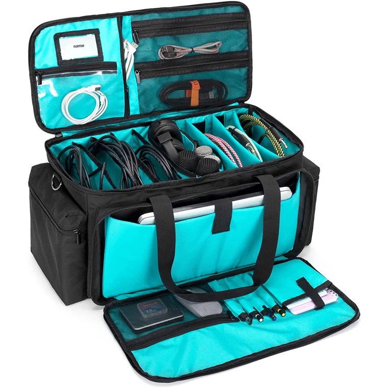 Sound Equipment Storage Tote Wire Bag Organizer DJ Equipment Large Travel Cable File Gig Bag