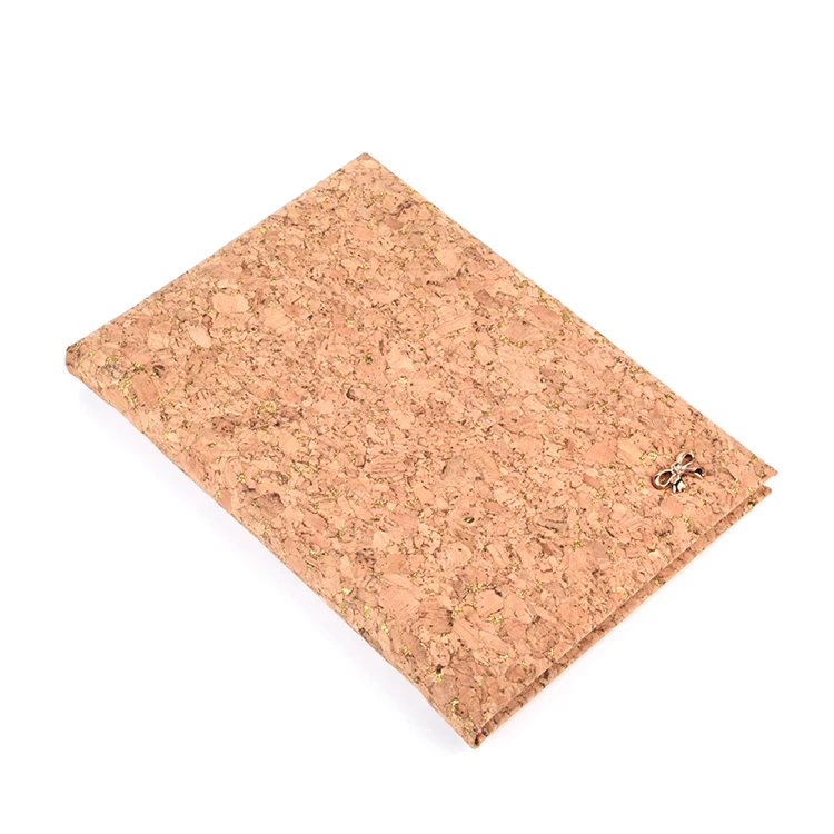 
Cork Material Cover Pattern Vintage Style Pu Leather Notebook Hardcover A5 Journal with Metal Tag 