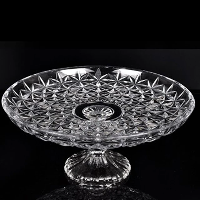 Best selling cake stands crystal dessert plates glass cake stand wedding