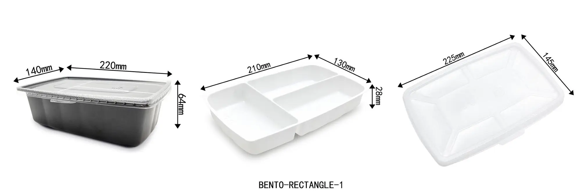 900ml Plastic Fast Food Packing colorful PP meal prep containers 3 compartment