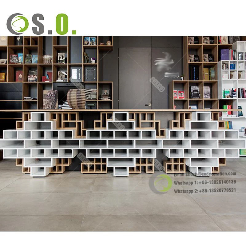 Library Shelving Wall Mounted Stationery Display Shelf Customized Book Store Furniture Stationery Store Design